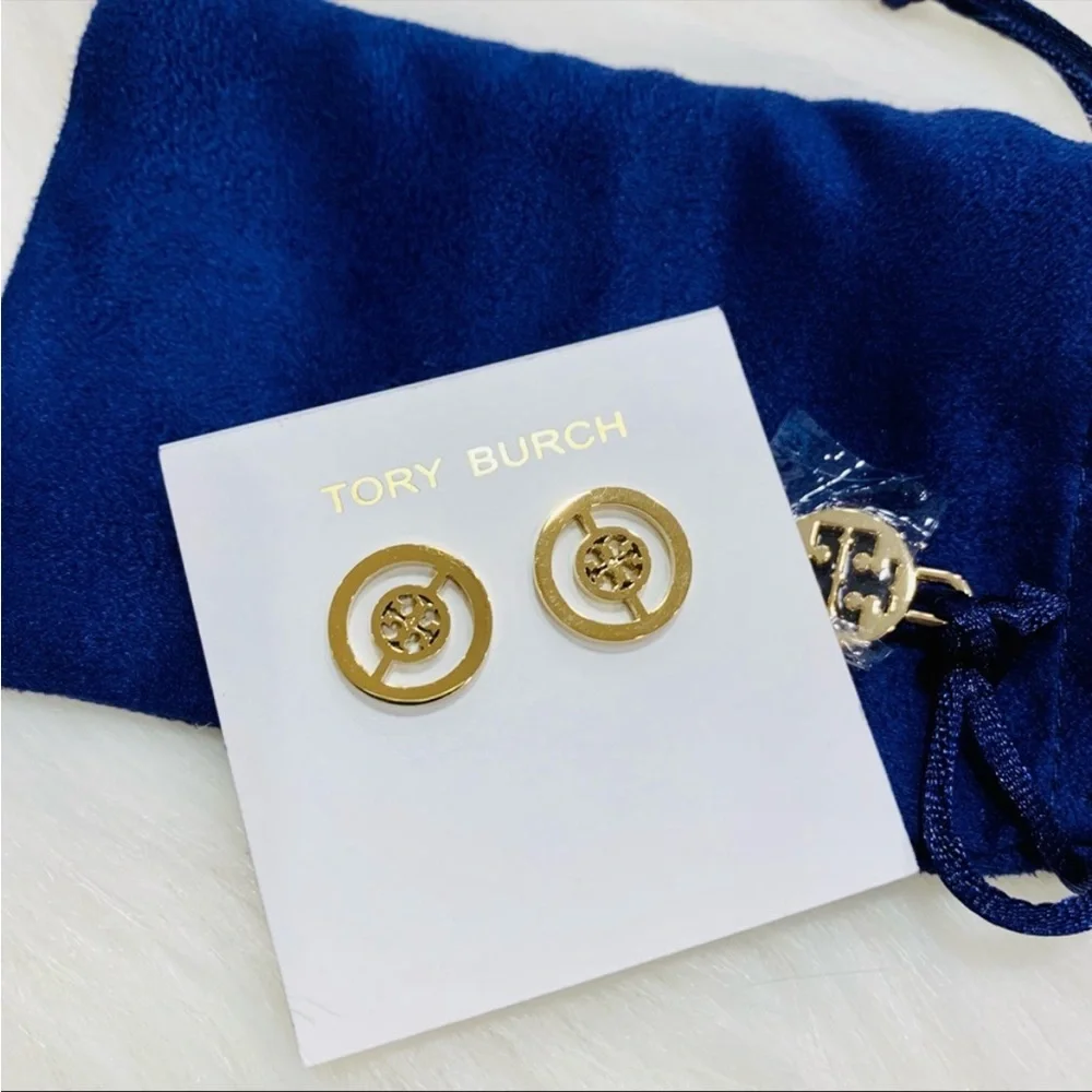 Tory Burch split circle stud earrings - Picture 1 of 3